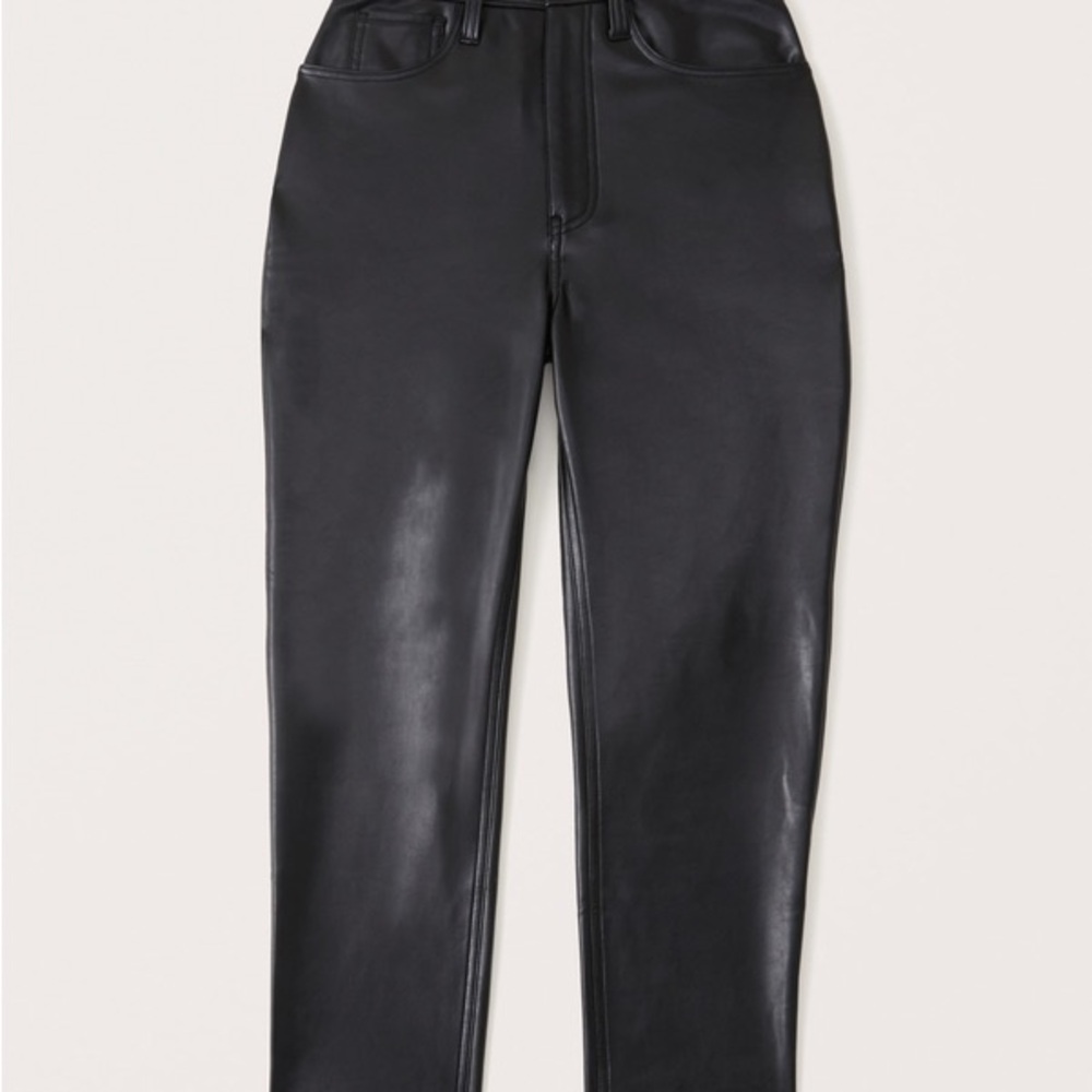 Abercrombie & Fitch Curve Love Ultra High Rise Straight Vegan Leather Pants